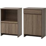 キッチンカウンター キッチンラック 2点セット ゴミ箱上ラック & キャビネット YAMAZEN(山善)