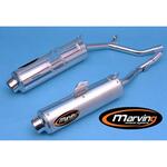 A/AAA/67/BC デュアルマフラー Amacal &Oslash； 100 クロム + アルミニウム Aprilia 650 PEGASO 3 (97-) Marving Exhaust (マービングエキゾースト)