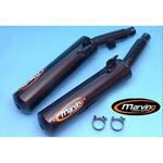 Y/2124/NC デュアルマフラー Cylindrical &Oslash； 114 ブラック Yamaha FJ 1200 92 Marving Exhaust (マービングエキゾースト)