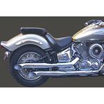 Y/CP35/BC デュアルマフラー Legend クロム Yamaha XVS 1100 DRAGSTAR (99-06) Marving Exhaust (マービングエキゾースト)