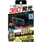 KX-243 2連ダイレクトソケットPD30W/リバーシブルUSBレインボーライト付 カシムラ