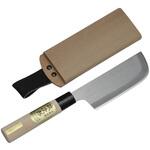 DK-691 磯次郎印 収穫包丁 ステン割込両刃収穫包丁(安来白鋼)木サヤ入 ドウカン
