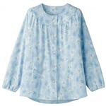 39918-03 やさしさパジャマ上衣(ワンタッチテープ)/サックス/LL ケアファッション