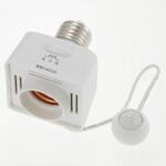 光・人感センサー付きソケット E26口金 自動点灯消灯 工事不要 タイマー付 オーム電機