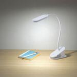 LEDクリップライト 昼白色 ホワイト 充電式 3段階調光 フレキシブルアーム オーム電機