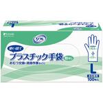 90378 リフレ プラスチック手袋 粉なし/箱/L リブドゥコーポレーション