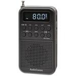 2バンドポケットラジオ 充電式 ブラック デジタル表示 ワイドFM対応 オーム電機