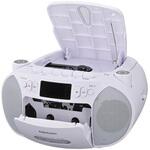 CDラジカセ ホワイト AM/FMラジオ カセット録音再生 ワイドFM 2電源対応 オーム電機