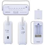 ステレオCDラジオ AM/FM ワイドFM対応 ライトグレー コンパクト 2電源方式 オーム電機