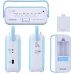 ステレオCDラジオ AM/FM ワイドFM対応 ブルー コンパクト 2電源方式 オーム電機