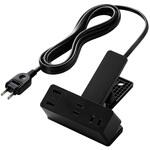 T-U05-3225BK 電源タップ 延長コード USB付き 2.5m (コンセント×3 USB A×2) クリップ式 雷ガード ほこり防止シャッター エレコム