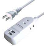 USBポート付AC充電器タップ 2.4A IC USB2P AC3P カシムラ