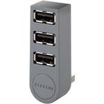U2H-TZ325BGY/EC USBハブ USB2.0 3ポート バスパワー 直挿し MacBook Surface Chromebook他ノートPC対応 グレー エレコム