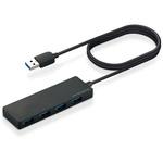 USBハブ USB3.0 4ポート バスパワー ケーブル長60cm MacBook Surface Chromebook他ノートPC対応 ブラック エレコム