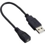 USBAA/MCB20 ケーブル USBケーブル20cm A(オス) to micro(メス) 変換名人