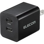 USB Type-C コンセント 充電器 PD 20W TypeC×2 折りたたみプラグ 軽量 エレコム
