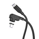 CIO L字 CtoC 0.5m マグネットシリコンケーブル ブラック CIO