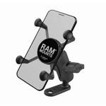 RAM-PL4 Xグリップ(S)&11mm穴ミラーフレームベースセット(ショートアーム) 1インチボール ラムマウント