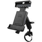タブロック(10インチ用タブレットホルダー)&ベルトクランプベース(標準アーム) Φ39.8.-80mm対応(U字ボルト付) 1.5インチボール ラムマウント