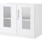 BWU-SGD39SAW-K システム収納 エディア ガラス両開き扉(ベース付)組立・設置サービス付き コクヨ