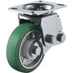 重荷重用クッションキャスター 150径 固定 耐摩耗緑ゴム車輪 ユーエイキャスター