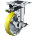 UWEJK-150S JK型 自在車(導電ウレタン車輪・ダブルベアリング) 旋回固定式・ストッパー付 ユーエイキャスター