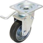 JB型 自在車(導電ゴム車輪・ダブルベアリング)レバー式ダブルストッパー付 ユーエイキャスター