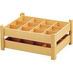 27164 白木隅足 十二仕切盛込 用美(ヤマコー)