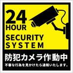 防犯カメラ標識ステッカー縦 グリーンクロス