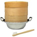 杉中華セイロ直径18cm 2段セットステンレス鍋付き+ブラシ付き 神堂