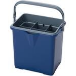 洗車用仕切付バケツ(窓用クロス付)ブルー テラモト