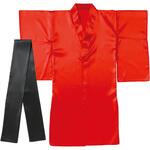 ソフトサテン 着物(おくみ付) 赤(帯黒) アーテック[学校教材・教育玩具]