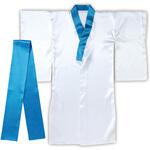 ソフトサテン 着物(おくみ付) 白(襟・帯青) アーテック[学校教材・教育玩具]