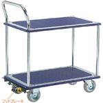 二段式ワゴン台車・フットブレーキなし エヌケーキャリーキャスター