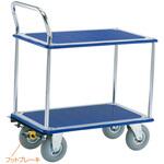 NS204AR 二段式ワゴン台車・空気入りタイヤ・フットブレーキなし エヌケーキャリーキャスター