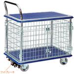 二段式ワゴン台車・下段金網付き・フットブレーキなし エヌケーキャリーキャスター