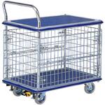 二段式ワゴン台車・下段金網付き・フットブレーキなし エヌケーキャリーキャスター