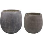 「GRITTE」 グリッテ 石調FRPプランター 幅30・42 (ドロップ型) 大小2個セット 住まいスタイル