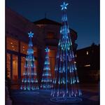 冬装飾 クリスマス イルミネーション LEDシャイニングタワーライトツリー ブルーグラデーション ストア・エキスプレス