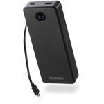 モバイルバッテリー 20000mAh 67W充電 ケーブル一体型 ノートPC対応 大容量 残量表示 旅行/出張/防災 エレコム