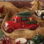 8736-1688 冬装飾 クリスマスデコレーション ブリキクリスマスカー 消防車 ストア・エキスプレス