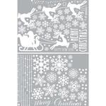 8185-1978 冬装飾 クリスマスデコレーション ホワイトウォールステッカー トナカイ&スノー ストア・エキスプレス