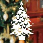 8185-1981 冬装飾 クリスマスデコレーション スノースプレー用型紙 M ツリー ストア・エキスプレス