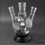 030-29280 三頭フラスコ 側管角度 15° 白 日本理化学器械(NRK)