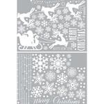 8185-1978 冬装飾 クリスマスデコレーション ホワイトウォールステッカー トナカイ&スノー ストア・エキスプレス