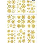 8185-5646 冬装飾 クリスマスデコレーション ウインドウステッカー ゴールドスノーフレーク ストア・エキスプレス