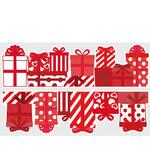 8798-2136 冬装飾 クリスマスデコレーション ウインドウステッカー プレゼントボックスレッド ストア・エキスプレス