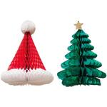 8725-2128 クリスマスデコレーション 吊り装飾 クリスマスハニカムセット ストア・エキスプレス