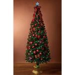 7892-5260 冬装飾 クリスマス用品 デコレーションファイバーツリーセット 高さ240cm レッド ストア・エキスプレス