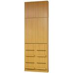 見せる収納 薄型扉付き本棚 ワイドタイプ 上置き突っ張り Memoria(メモリア)